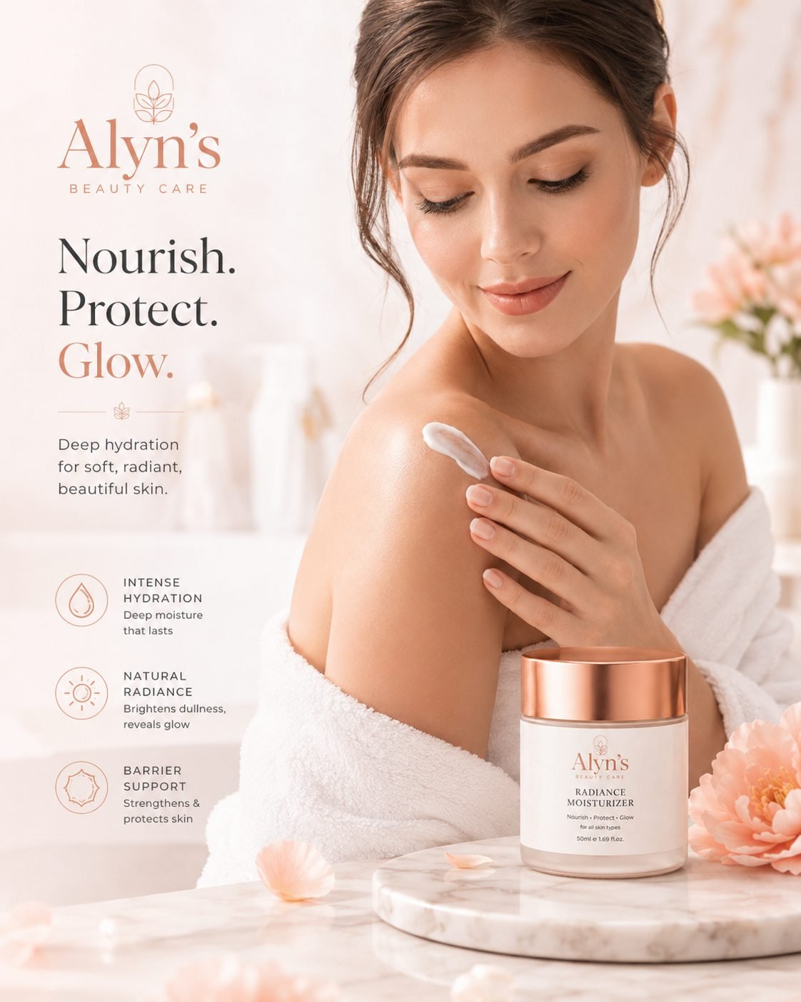 Alyn's Beauty Care moisturizer skincare model