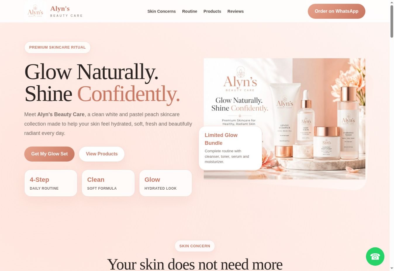 Paparan website Alyn's Beauty Care
