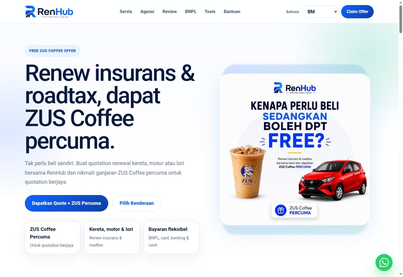 Paparan website RenHub